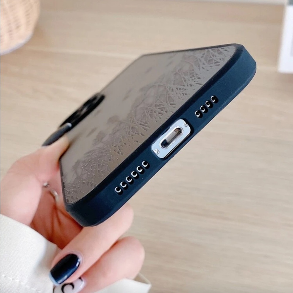 ⚠️Clearance IPhone 12 Pro Max Stylish Black Phone Case with Nature Design - Picture 2 of 4
